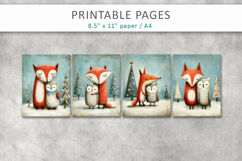 Christmas animal illustrations, grunge scrapbook pages Product Image 2