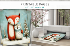 Christmas animal illustrations, grunge scrapbook pages Product Image 5