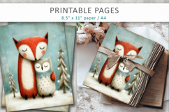 Christmas animal illustrations, grunge scrapbook pages Product Image 6