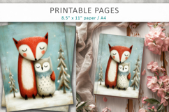 Christmas animal illustrations, grunge scrapbook pages Product Image 8
