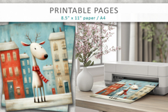 Christmas animal illustrations, grunge digital paper Product Image 4