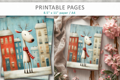 Christmas animal illustrations, grunge digital paper Product Image 8