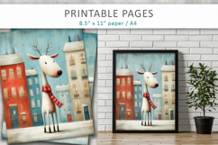 Christmas animal illustrations, grunge digital paper Product Image 9