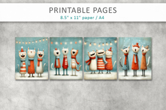 Christmas cats illustrations, grunge digital paper Product Image 2