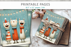 Christmas cats illustrations, grunge digital paper Product Image 6