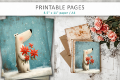 Christmas kids illustration, grunge paper Product Image 1