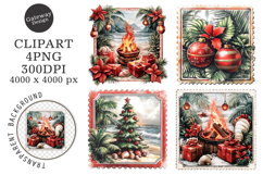 christmas in july postage stamps Clipart Product Image 1