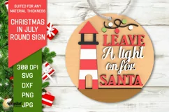 Christmas In July Round Sign Laser Cut. Summer Christmas SVG Product Image 1