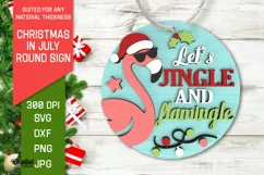 Christmas In July Round Sign Laser Cut. Summer Christmas SVG Product Image 1