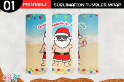 Christmas in July | Santa and the beach 20 Oz.Tumbler Product Image 1