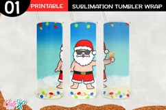 santa in summer sublimation desing