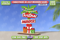 Christmas in July Signs Laser Cut | Home Decor |Summer Stand Product Image 1