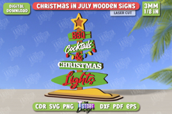 Christmas in July Signs Laser Cut | Home Decor |Summer Stand Product Image 1
