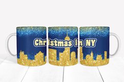 Christmas in NY Mug Sublimation Wrap PNG