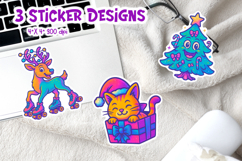 Christmas Iridescent Neon Sticker | Funny Holiday Printable Product Image 1