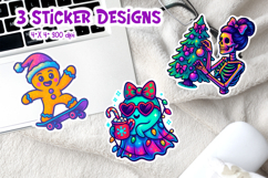 Christmas Iridescent Neon Sticker | Funny Holiday Printable Product Image 1