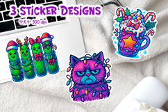 Christmas Iridescent Neon Sticker | Funny Holiday Printable Product Image 1