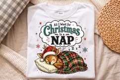 Christmas Is A Nap Cute Deer PNG - Funny Holiday Art Product Image 2