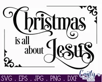 Christmas Is All About Jesus Christian Farmhouse Sign Svg Product Image 2