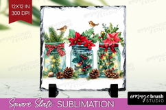 Christmas Jars Xmas Slate PNG Christmas Square Slate Product Image 1