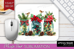 Christmas Jars Xmas Mouse Pad Sublimation Christmas Mousepad Product Image 1