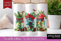 Christmas Jars Xmas Tumbler Wrap Christmas Tumbler PNG Product Image 1