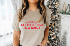 Christmas crafting designs perfect for shirts, mugs, cards, and gifts with funny Most Likely To quotes.