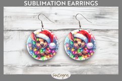 Christmas Kangaroo v1 Entangled in Lights Round Earrings Sub Product Image 1