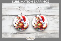 Christmas Kangaroo v4 Entangled in Lights Round Earrings Sub Product Image 1