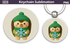 Christmas Round Keychain Bundle | Animals Crochet Key Ring Product Image 4