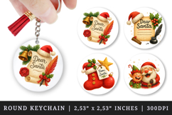 Christmas round keychain pintable sublimation design png Product Image 1