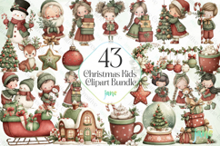 Christmas Kids Clipart Bundle Product Image 1