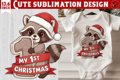 My first Christmas | Cute Christmas animal sublimation Product Image 1