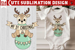 My first Christmas | Cute Christmas animal sublimation Product Image 1