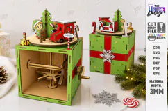 Christmas Kinetic Toy Laser Cut | 3D Wooden Carousel | Elf Product Image 1