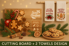 Christmas cutting board, Christmas towel, kitchen decor Product Image 1