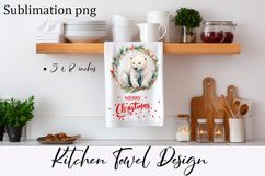 Cozy christmas Bear Sublimation Design for Kitchen Towel Product Image 1