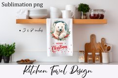 Cozy christmas Bear Sublimation Design for Kitchen Towel Product Image 1