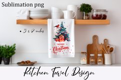 Cozy christmas tree Sublimation Design for Kitchen Towel Product Image 1