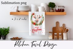Cozy christmas bull Sublimation Design for Kitchen Towel Product Image 1