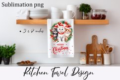 Cozy christmas cat Sublimation Design for Kitchen Towel Product Image 1