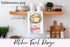 Cozy christmas chicken Sublimation Design for Kitchen Towel Product Image 1
