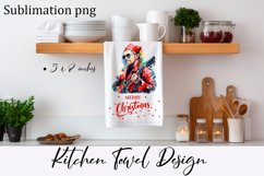 Christmas Kitchen Towel Sublimation Design | Santa Claus Product Image 1