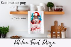Christmas Kitchen Towel Sublimation Design | Santa Claus Product Image 1