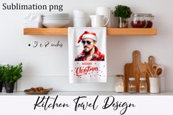 Christmas Kitchen Towel Sublimation Design | Santa Claus Product Image 1