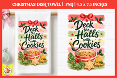 Christmas kitchen towel PNG |Preppy Retro Baking Sublimation Product Image 1