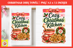 Christmas kitchen towel PNG |Preppy Retro Baking Sublimation Product Image 1