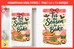 Christmas kitchen towel PNG |Preppy Retro Baking Sublimation Product Image 1