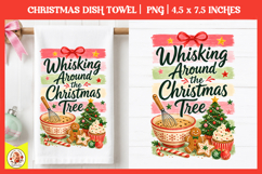 Christmas kitchen towel PNG |Preppy Retro Baking Sublimation Product Image 1