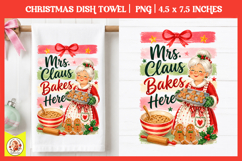Christmas kitchen towel PNG |Preppy Retro Baking Sublimation Product Image 1